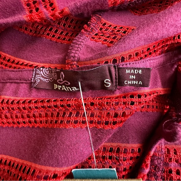 Prana Tunic NWT Women’s Small Maroon and Purple‎ Stripe Beach vacation - Picture 8 of 13